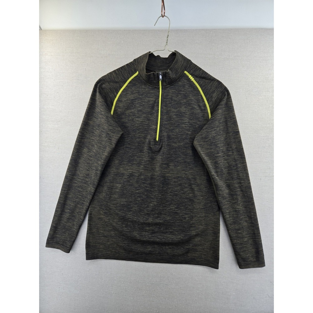 Lululemon Mens Small Metal Vent Tech 1/2 Zip Pullover dark olive heathered green